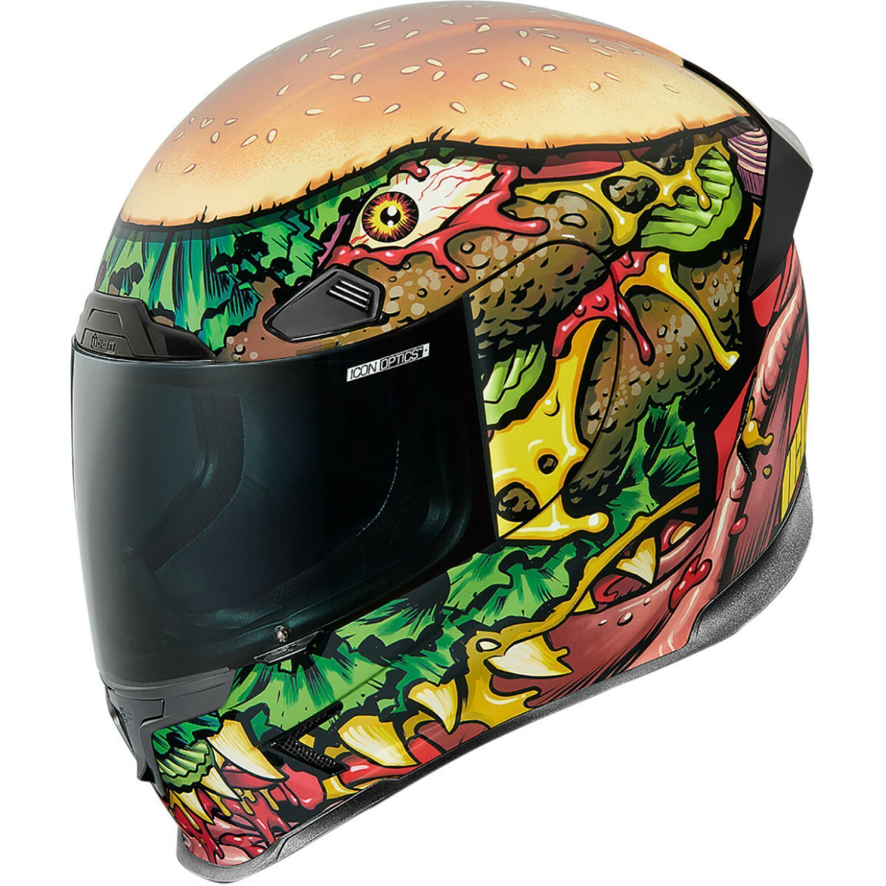 Capacete de motocicleta facial completo Icon afp fastfood