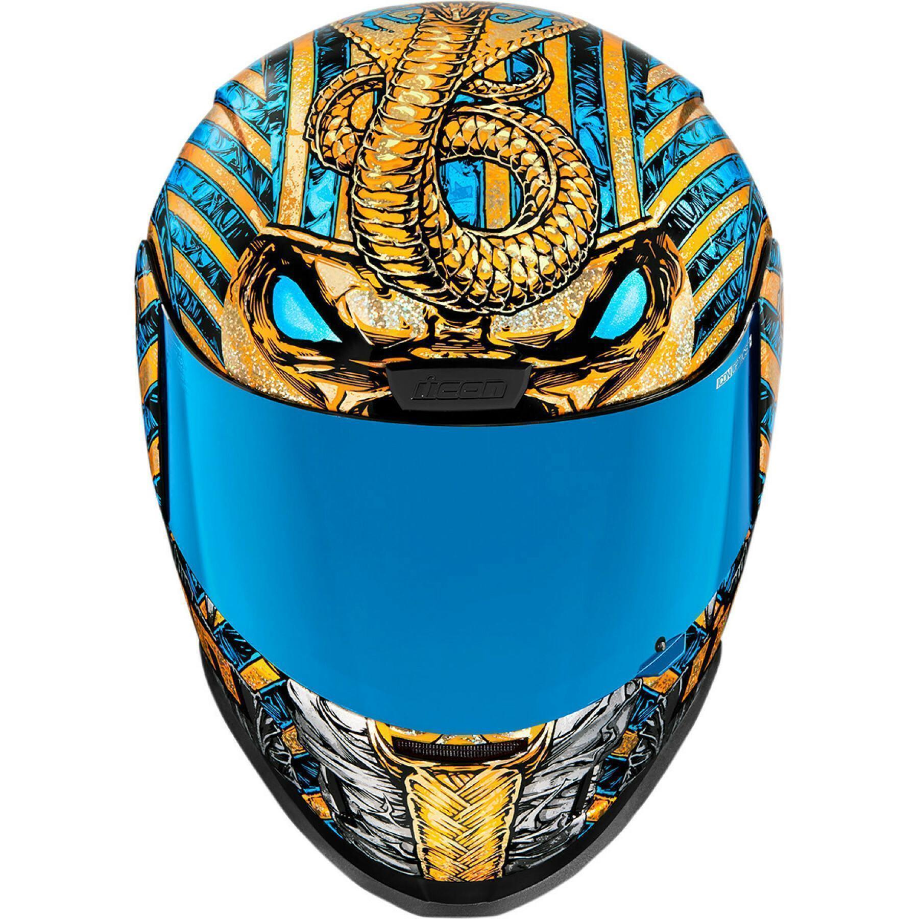 Capacete de motocicleta facial completo Icon afrm pharaoh gd