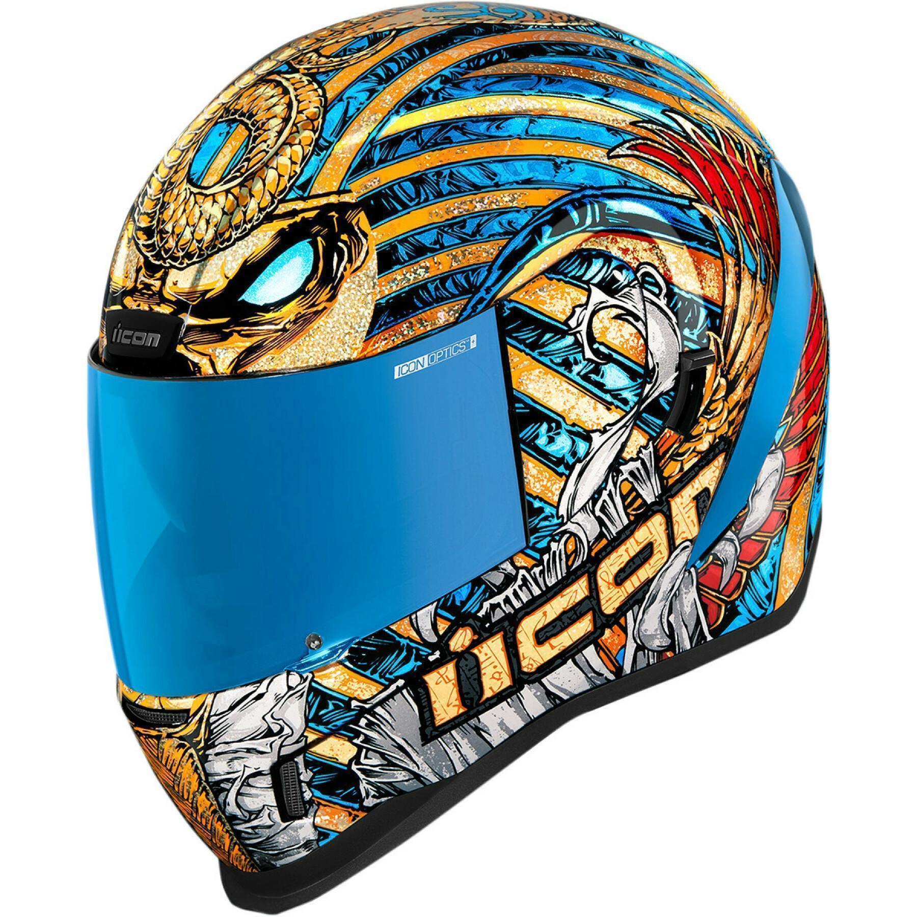 Capacete de motocicleta facial completo Icon afrm pharaoh gd