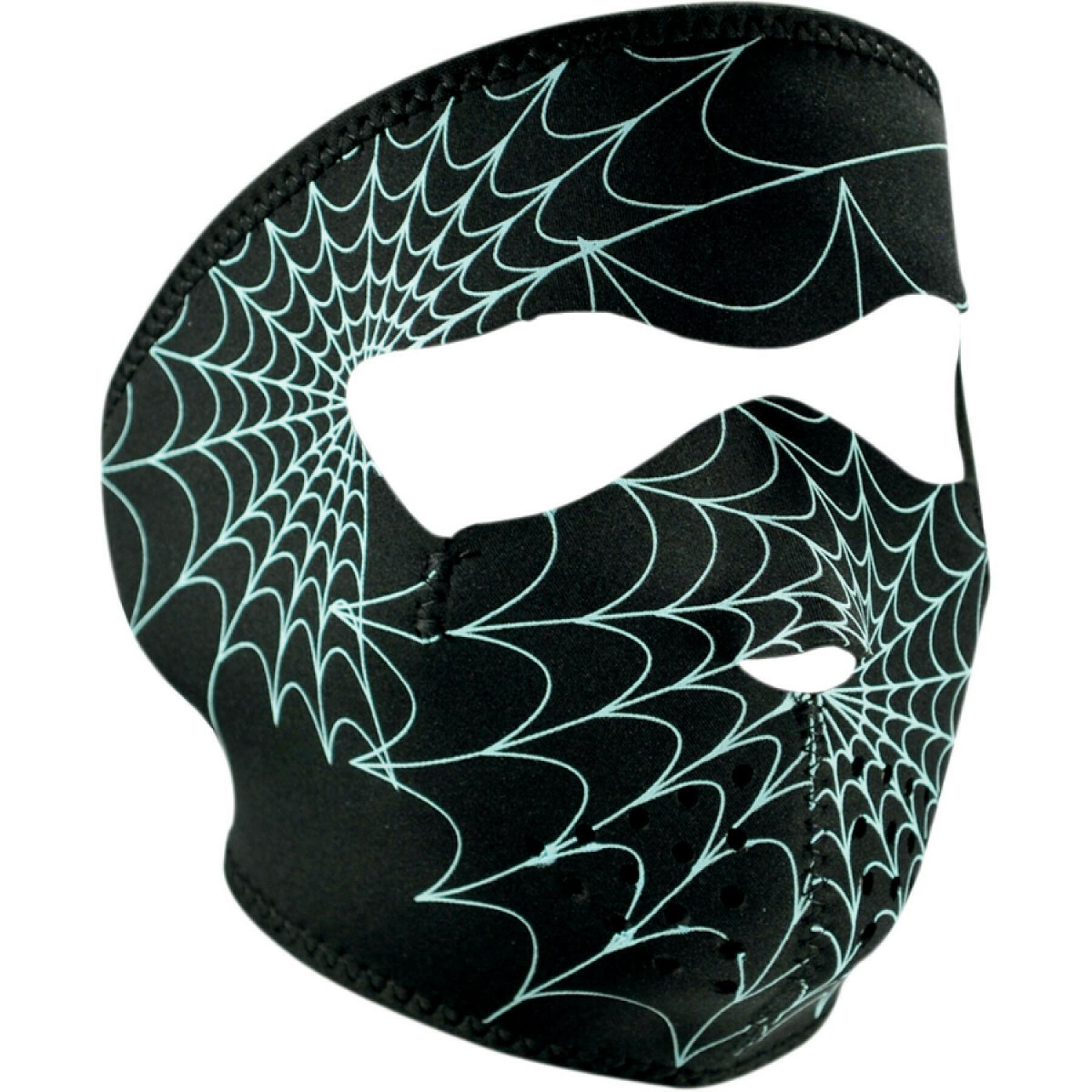Motos balaclava Zan Headgear full face glow-in-the-dark spider web