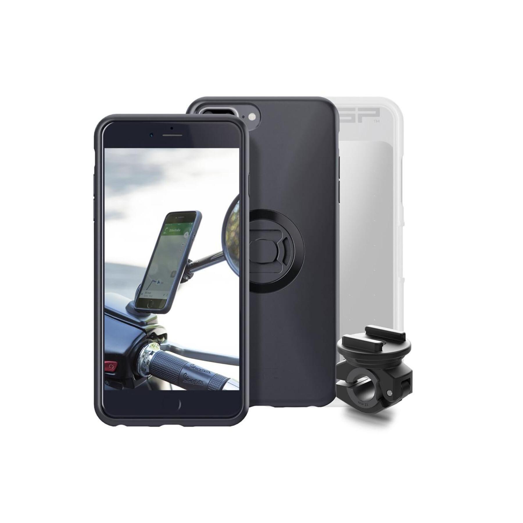 Pacote Sp-Connect Moto Bundle fixé sur rétroviseur iPhone 8+/7+/6S+/6+