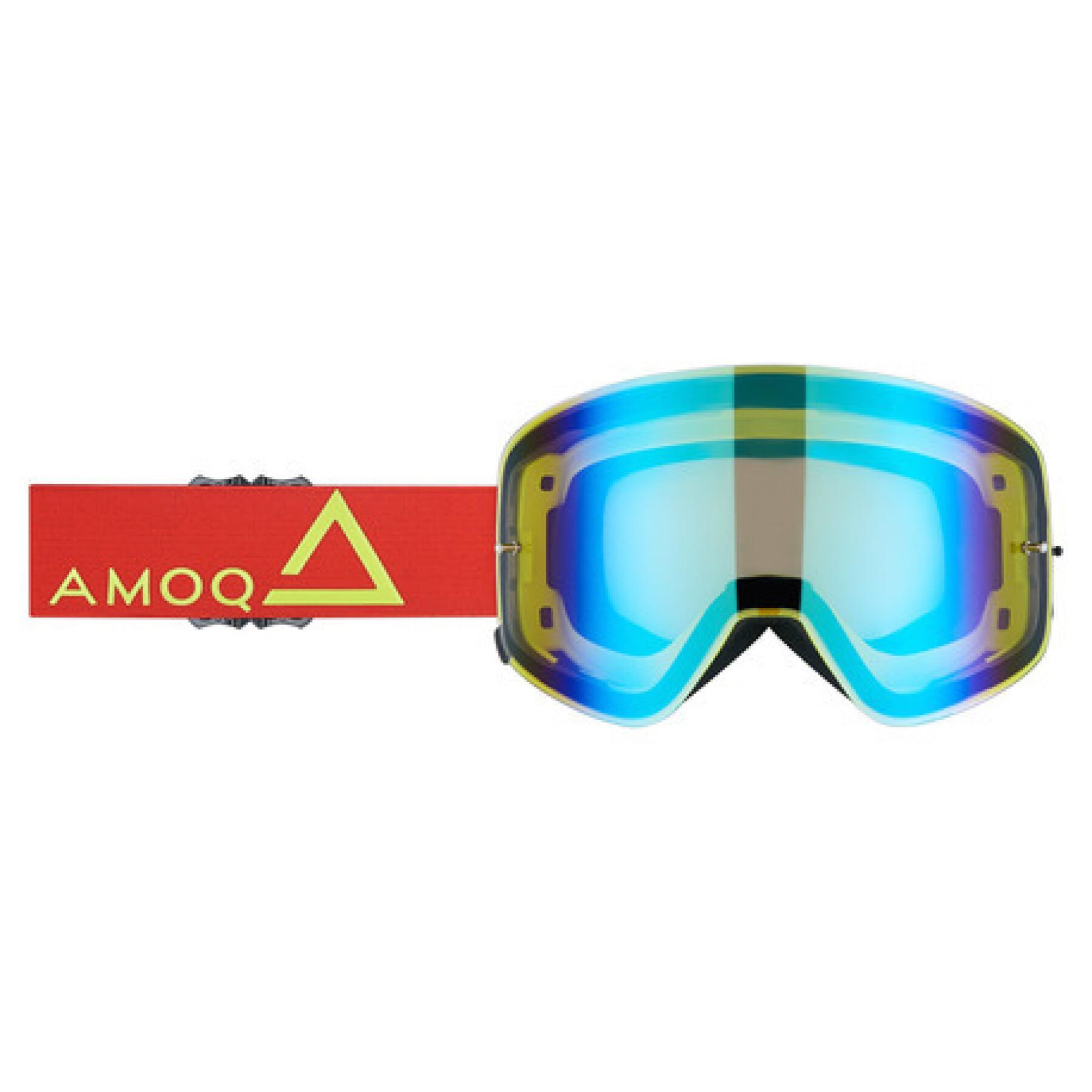 Óculos cruzados de motocicleta com lente espelhada dourada Amoq Vision Magnetic