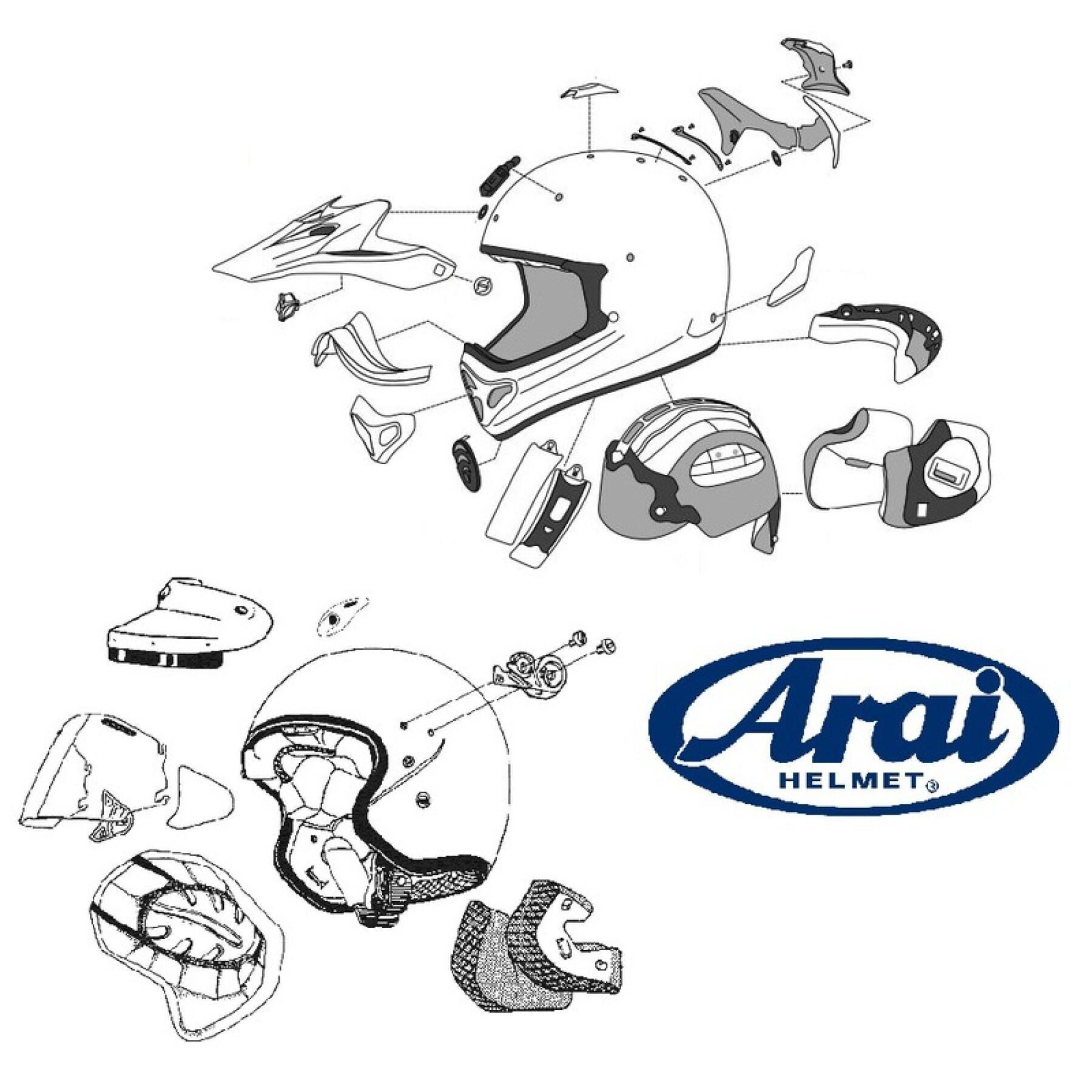 Ventilação central superior para capacetes de motociclismo Arai IC-Duct-5 RX-7 V/SZ-Ram-X