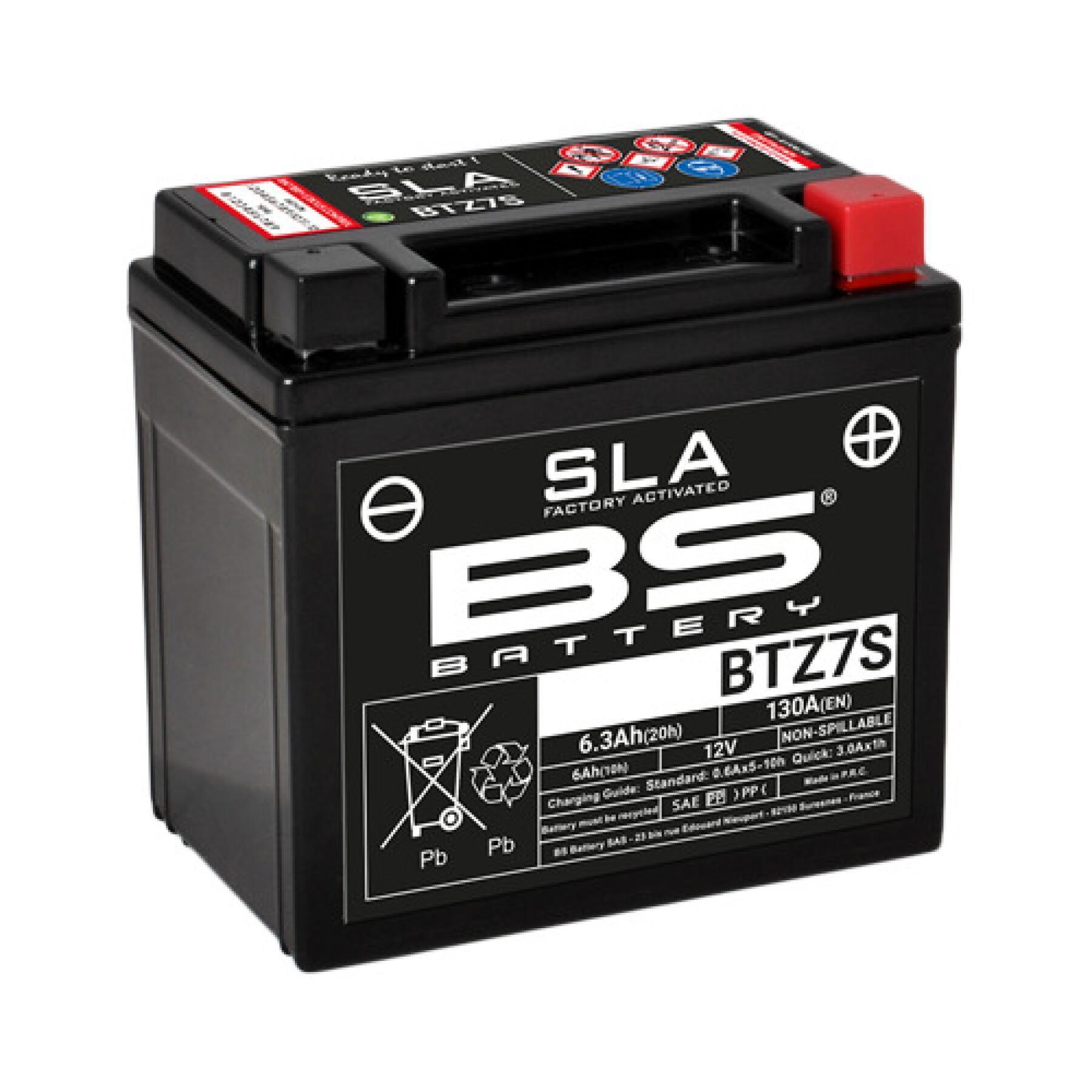 Bateria de motocicleta BS Battery SLA BTZ7S - C (10H-R) - C (20H-R)
