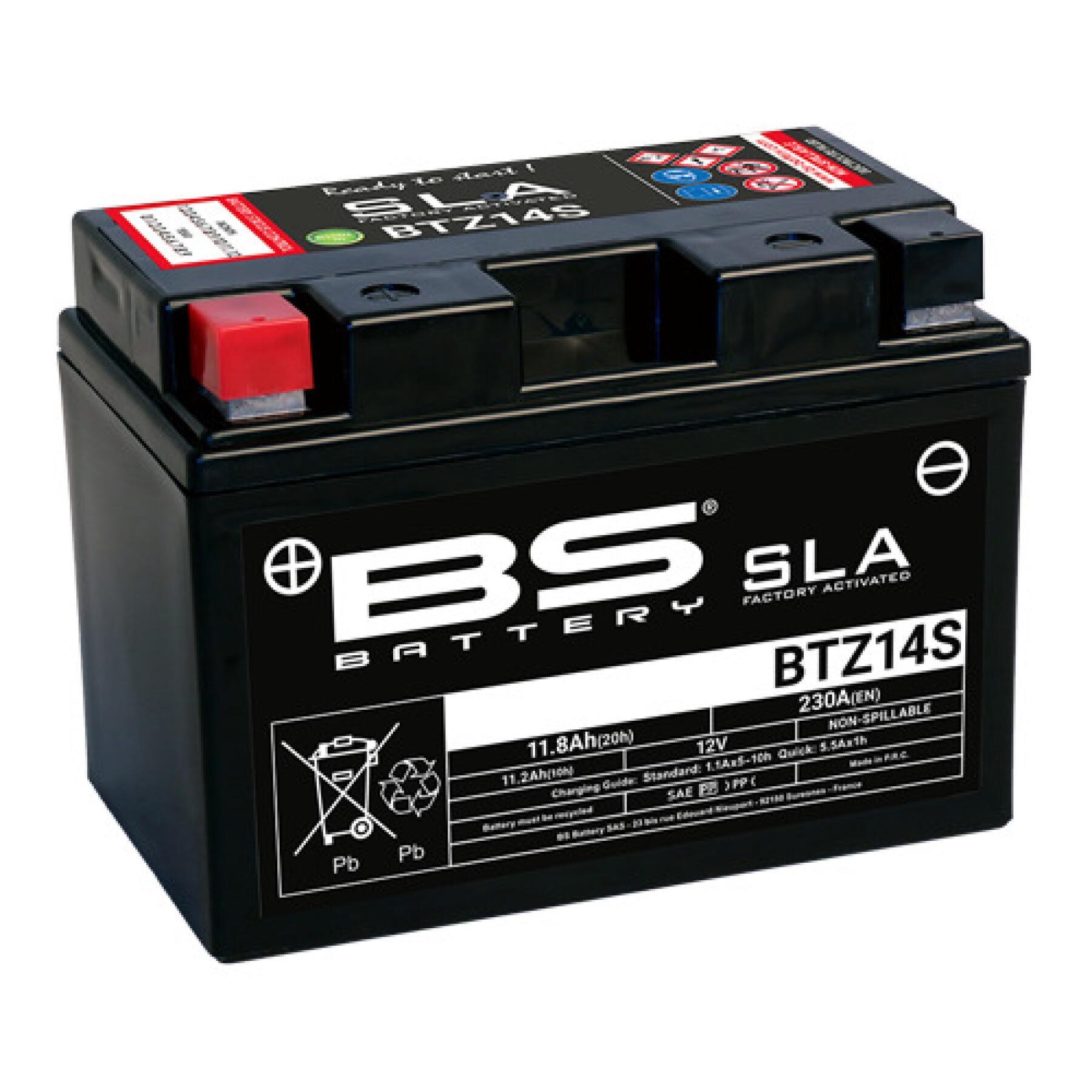 Bateria de motocicleta BS Battery SLA BTZ14S - C (10H-R) - C (20H-R)