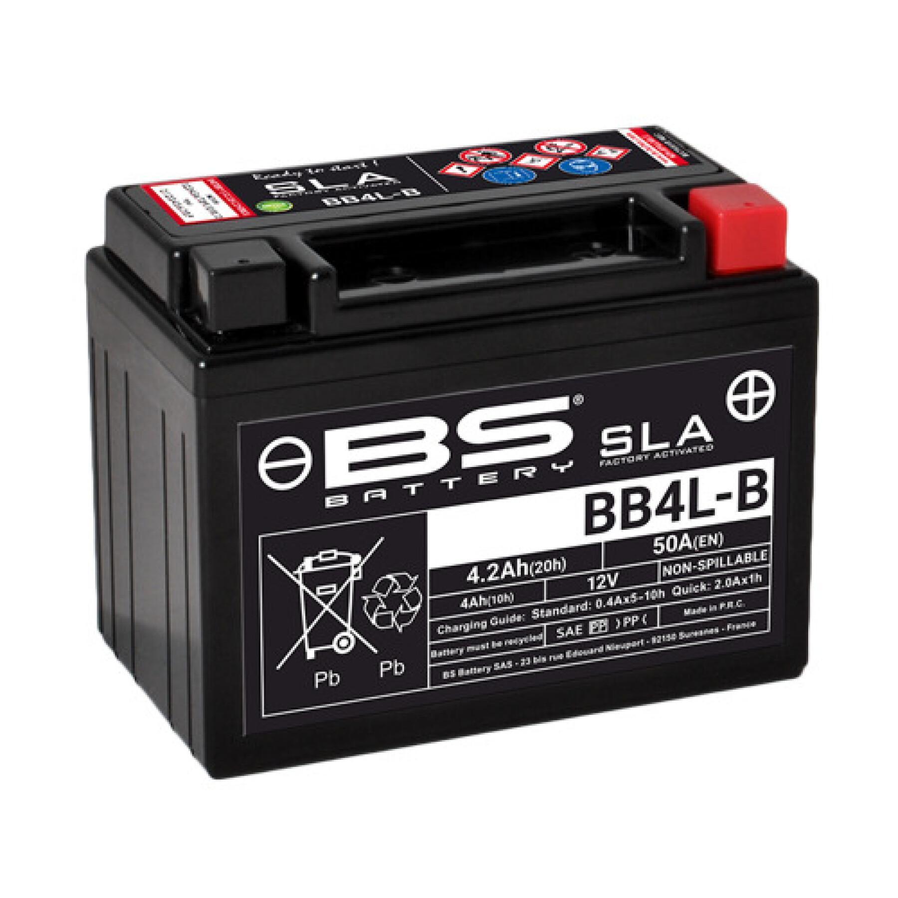 Bateria de motocicleta BS Battery SLA BB4L-B - C (10Hr) - C (20Hr)