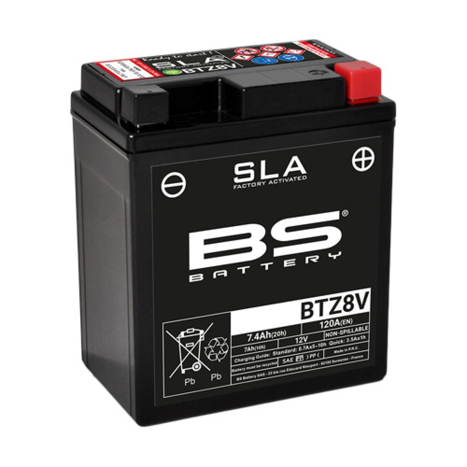 Bateria de motocicleta BS Battery SLA BTZ8V - C (10H-R) - C (20H-R)