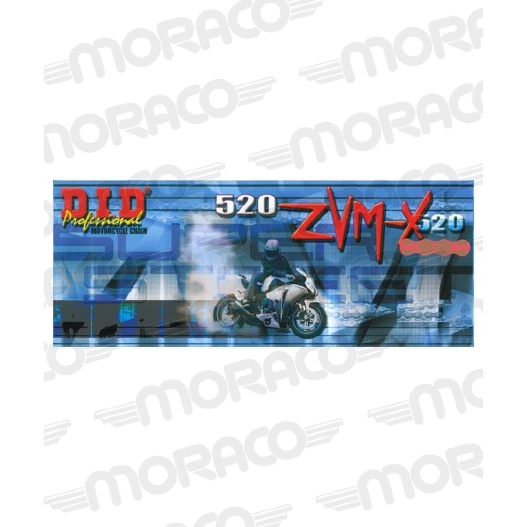Corrente de rolos de motocicletas D.I.D 520Zvm-X(G&G) X 102 Mail. Zj