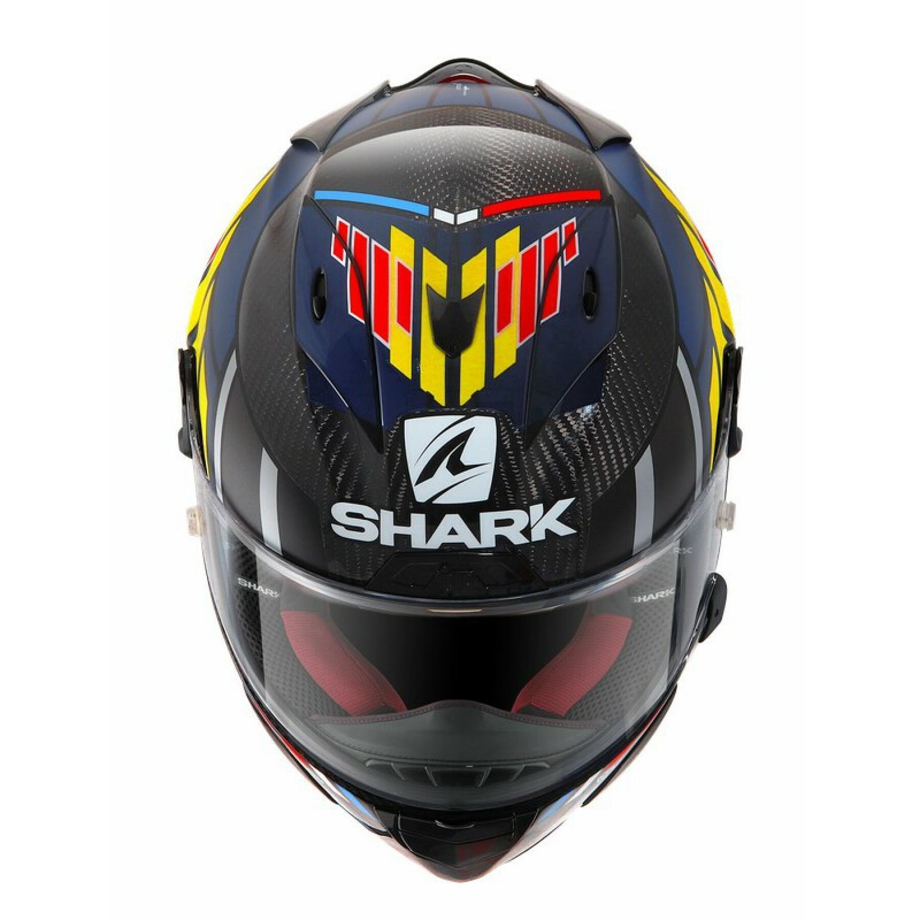 Capacete de motociclista de rosto inteiro Shark race-r pro carbon zarco speedblock