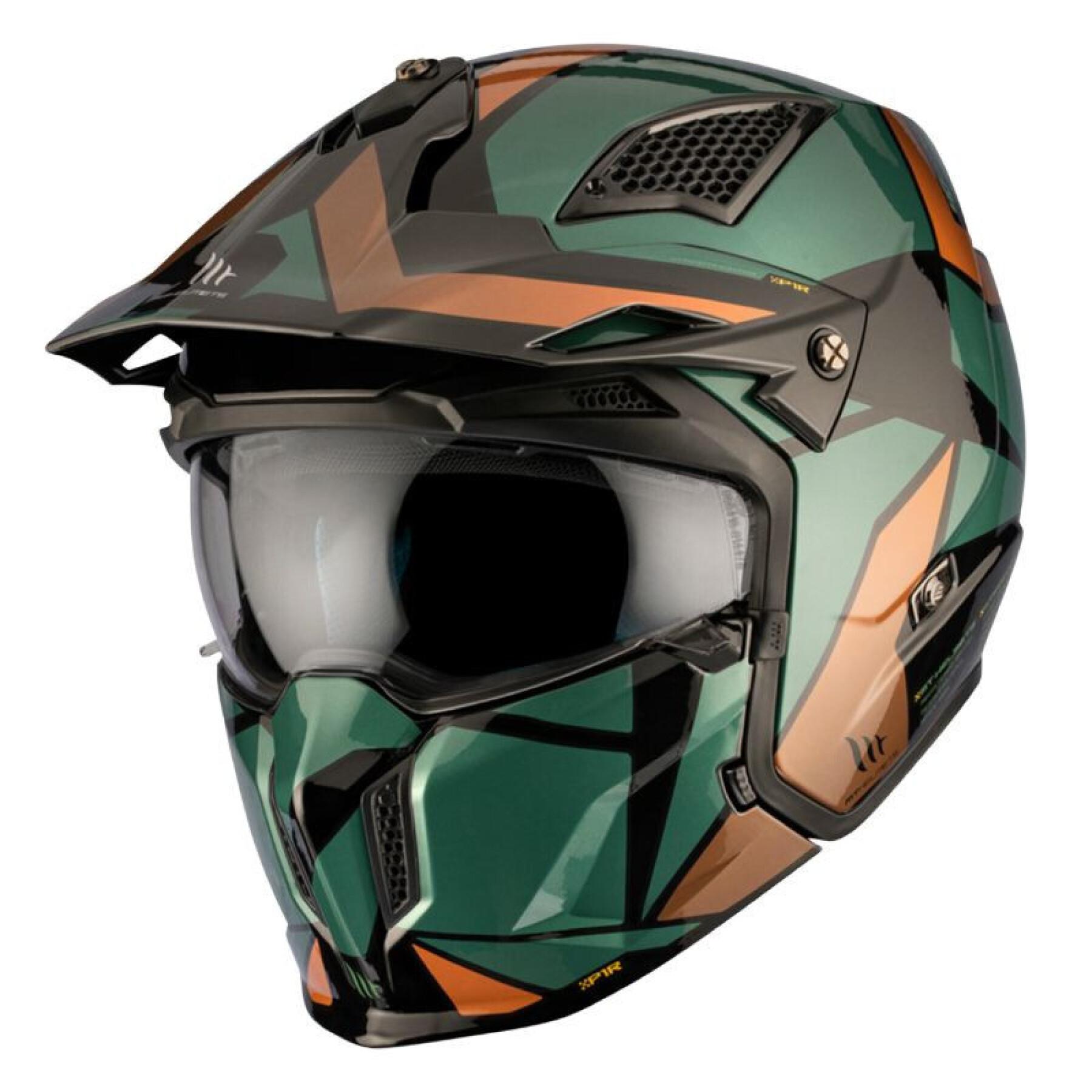 Capacete de motocross com proteção única convertível e tira de queixo amovível MT Helmets Streetfighter Sv P1R (Ece 22.06)