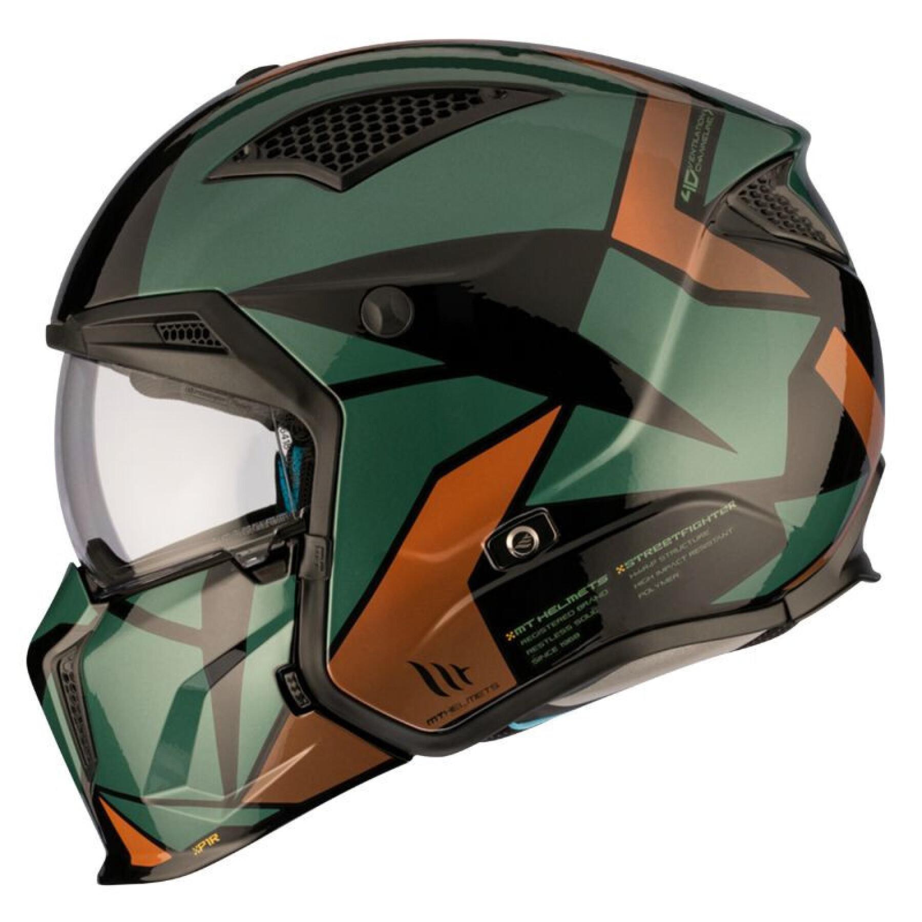 Capacete de motocross com proteção única convertível e tira de queixo amovível MT Helmets Streetfighter Sv P1R (Ece 22.06)