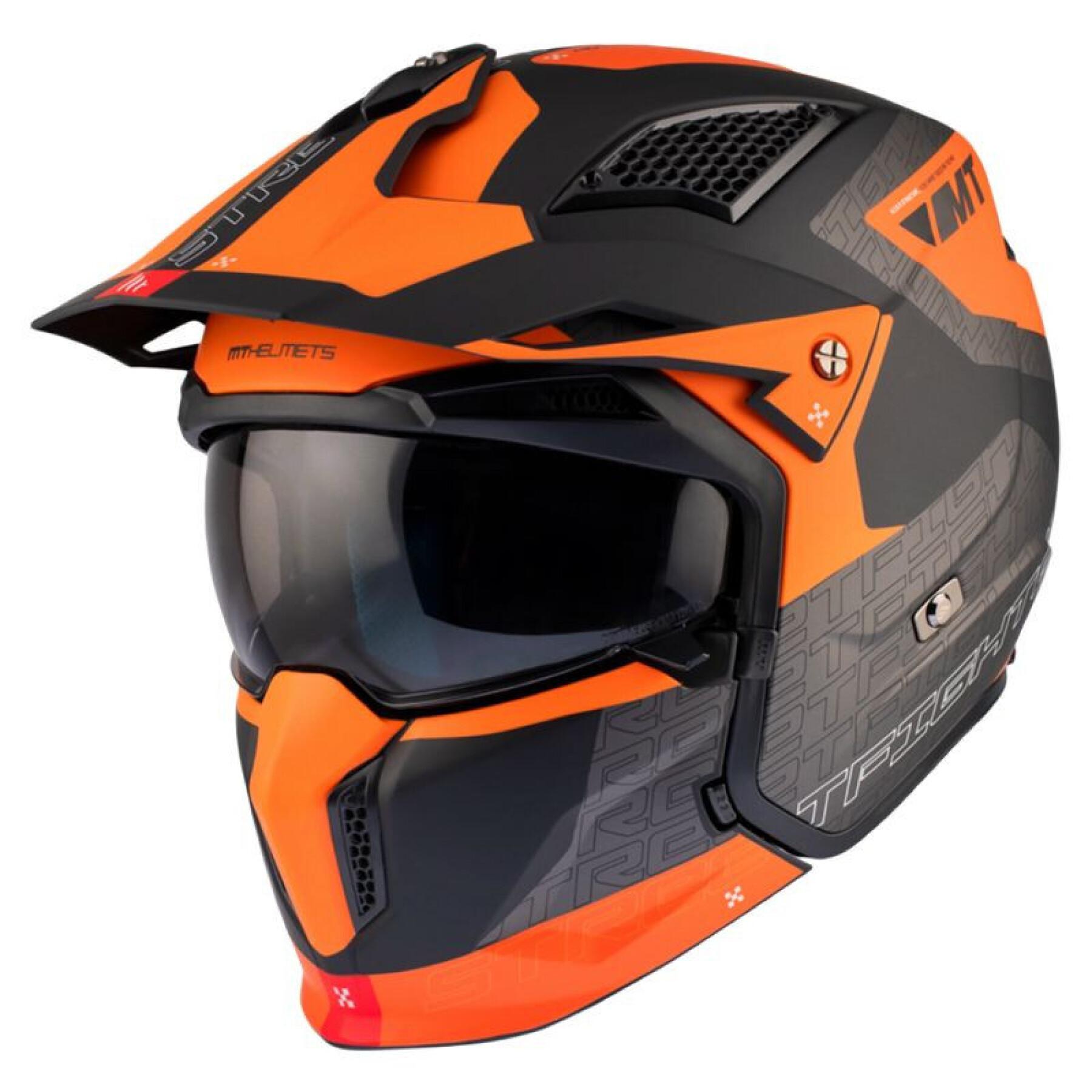 Capacete de motocross com proteção única convertível e tira de queixo amovível MT Helmets Streetfighter Sv Totem B4 (Ece 22.06)