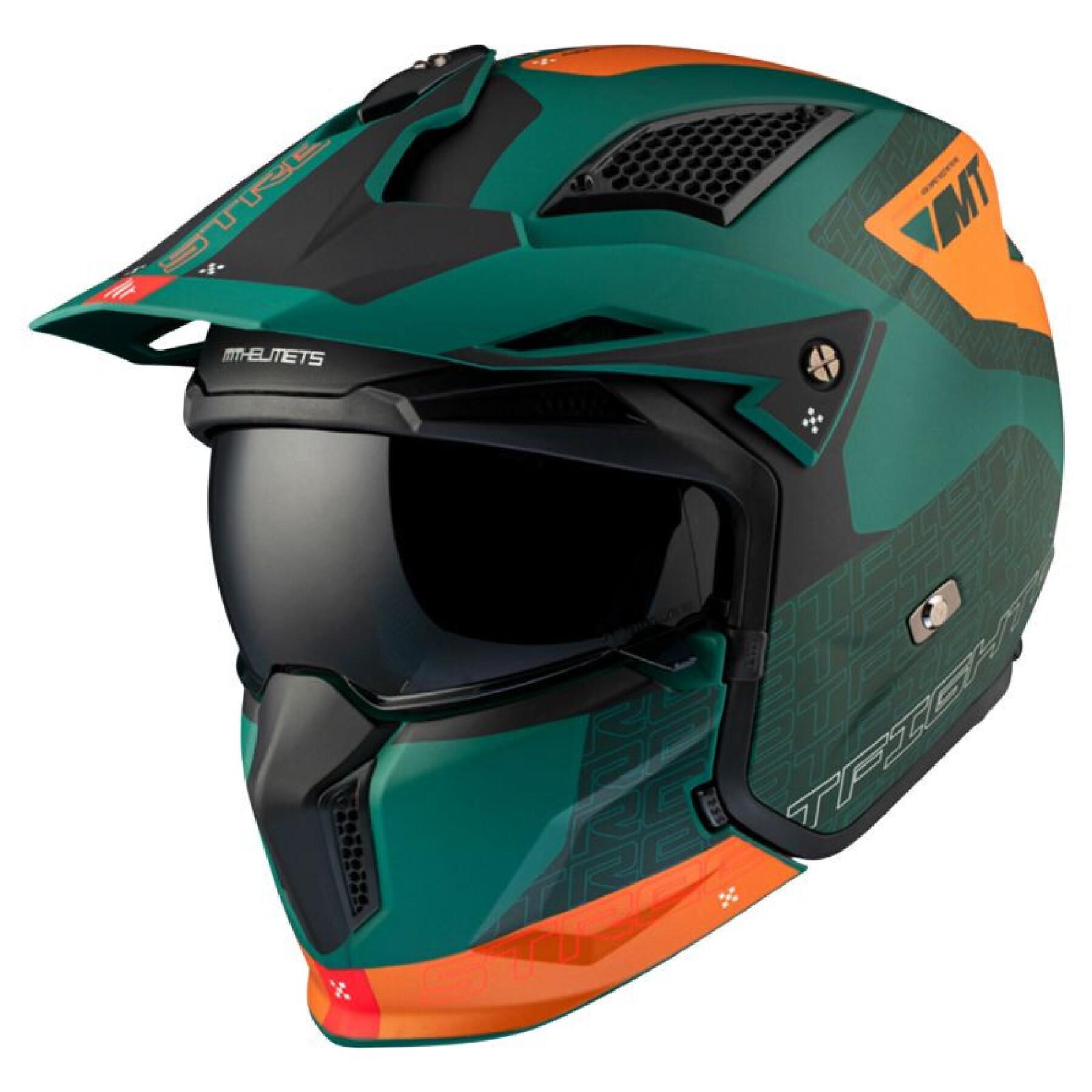 Capacete de motocross com proteção única convertível e tira de queixo amovível MT Helmets Streetfighter Sv Totem C6 (Ece 22.06)