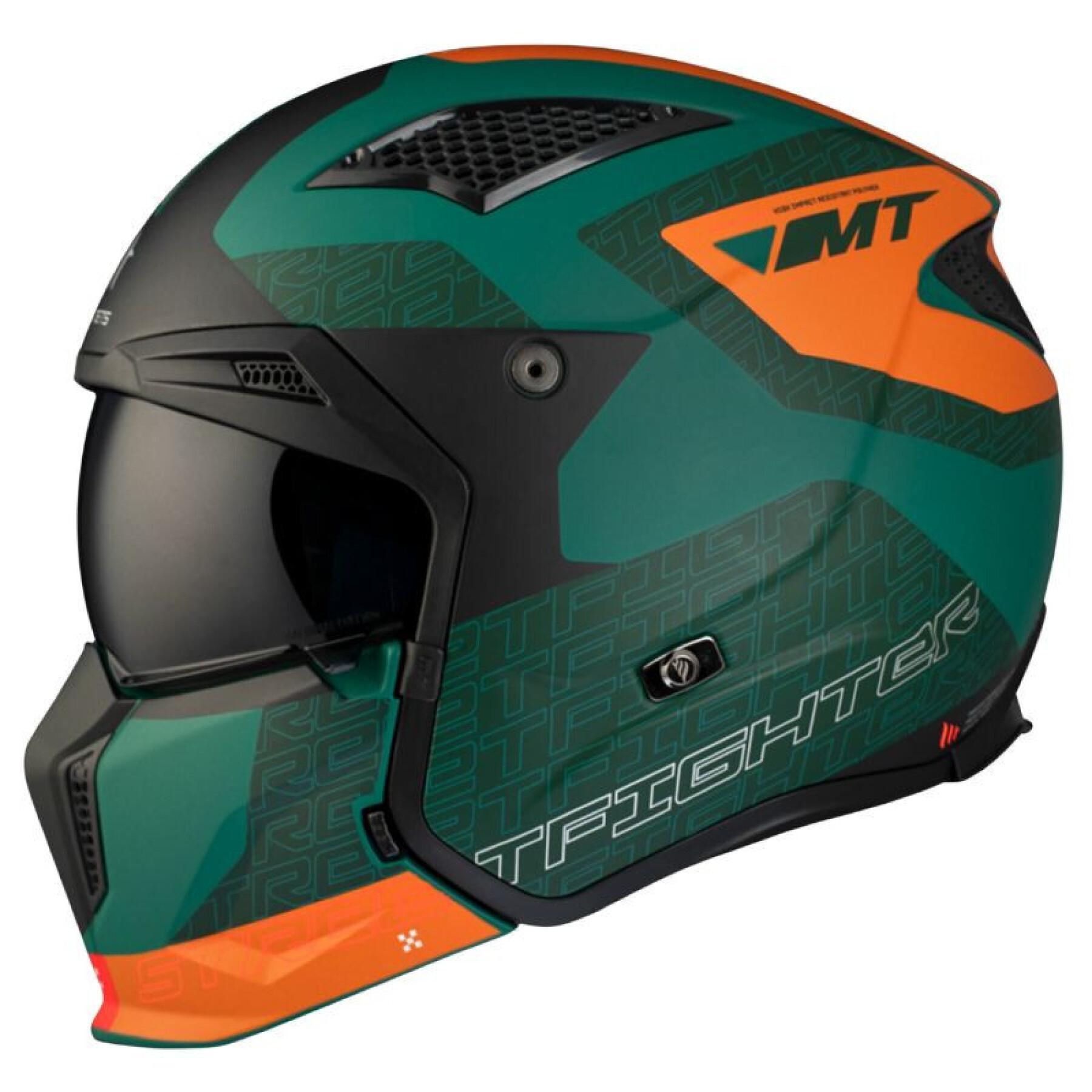 Capacete de motocross com proteção única convertível e tira de queixo amovível MT Helmets Streetfighter Sv Totem C6 (Ece 22.06)