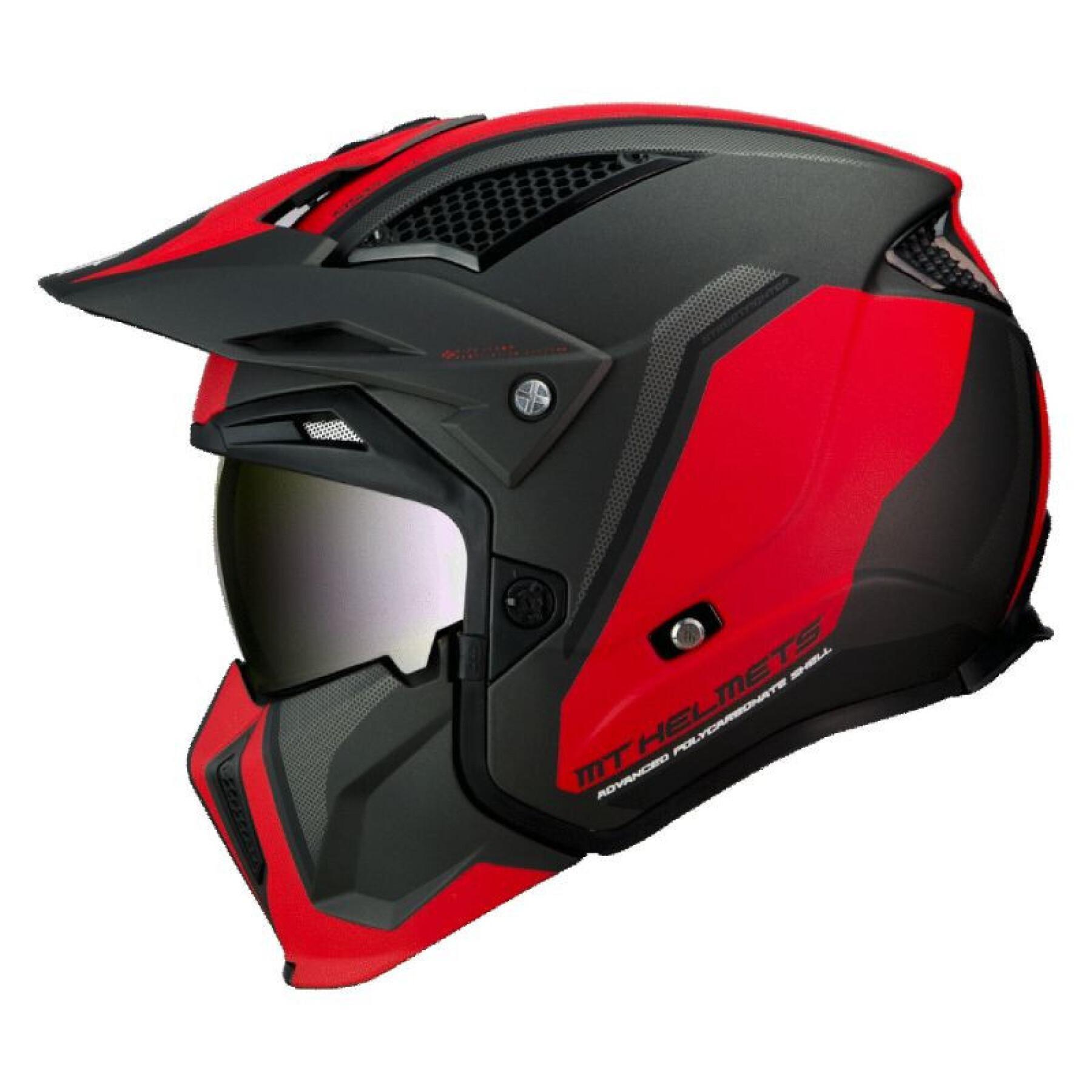 Capacete de motocross com proteção única convertível e tira de queixo amovível MT Helmets Streetfighter Sv Twin C5 (Ece 22.06)