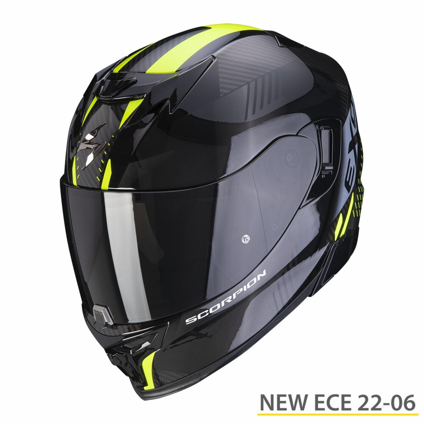 Capacete de motociclista de rosto inteiro Scorpion Exo-520 Evo Air Laten ECE 22-06