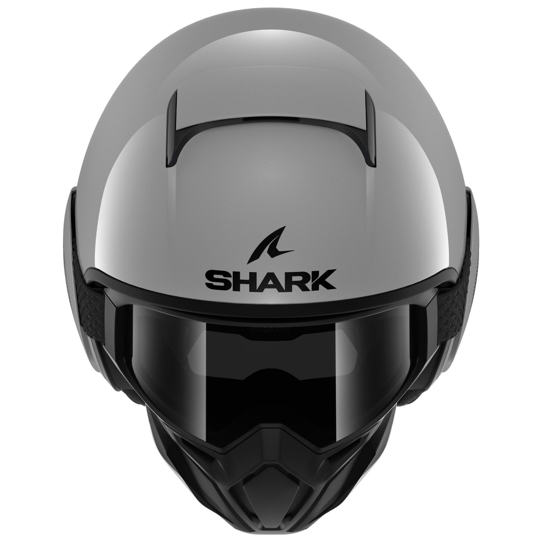 Capacete de motocicleta jet Shark Street Drak Blank Gun Silver