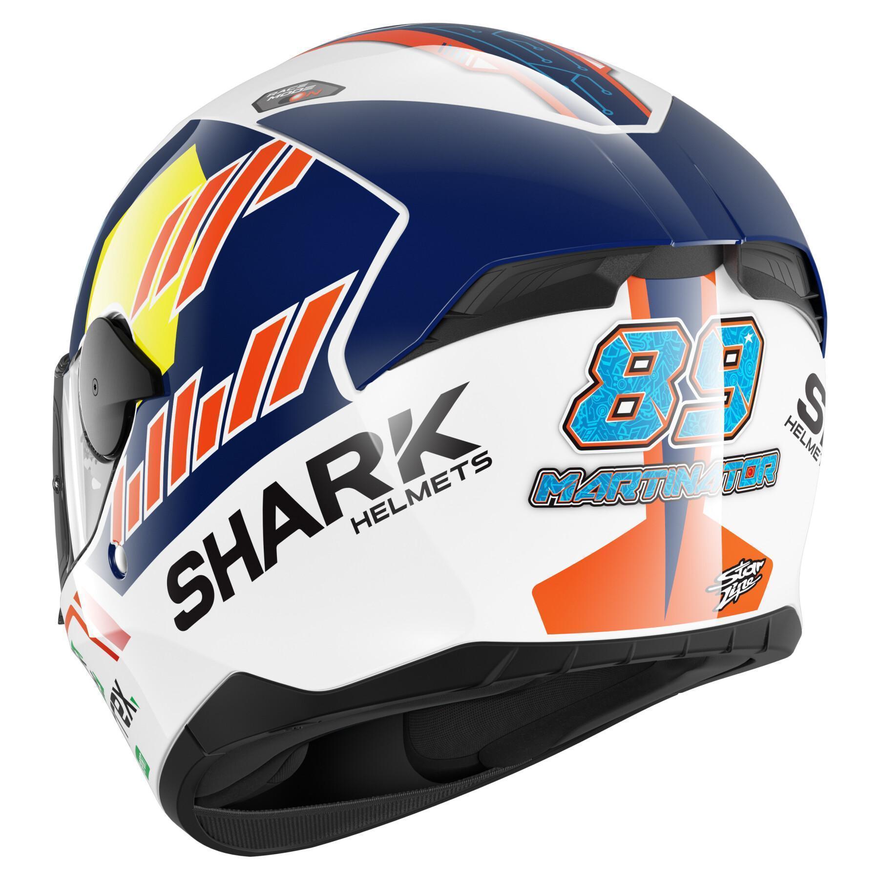 Capacete de motociclista de rosto inteiro Shark D-Skwal 2 Replica Jorge Martin