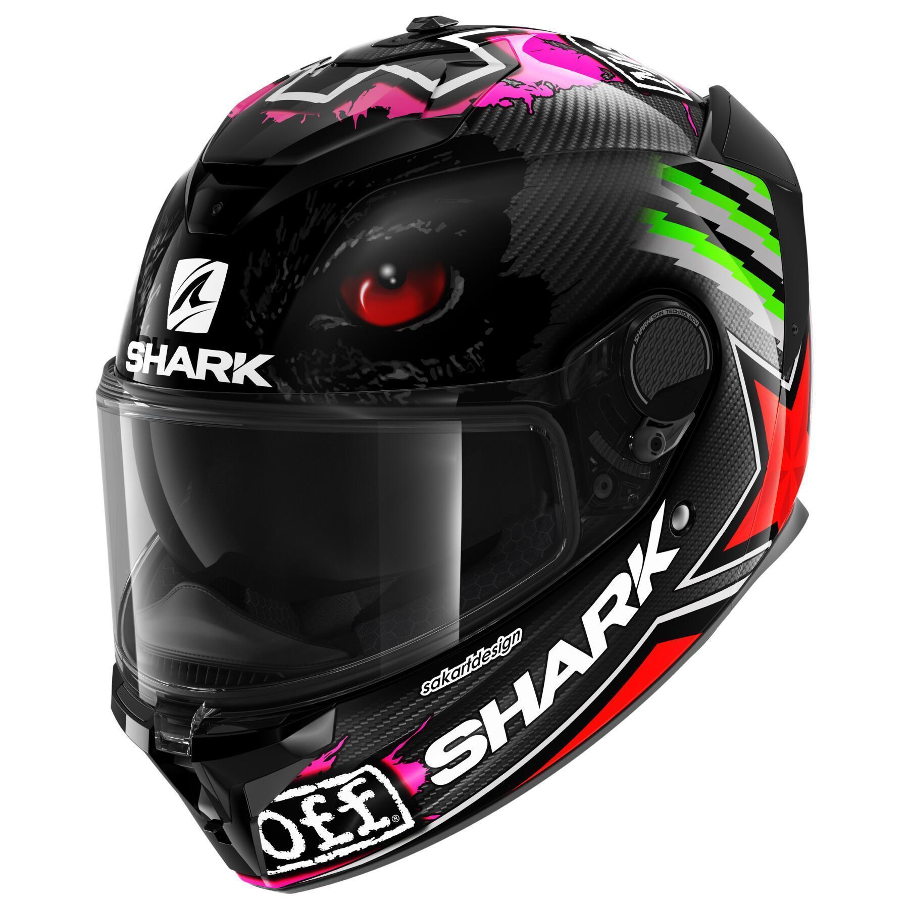 Capacete de motociclista de rosto inteiro Shark spartan GT carbon redding