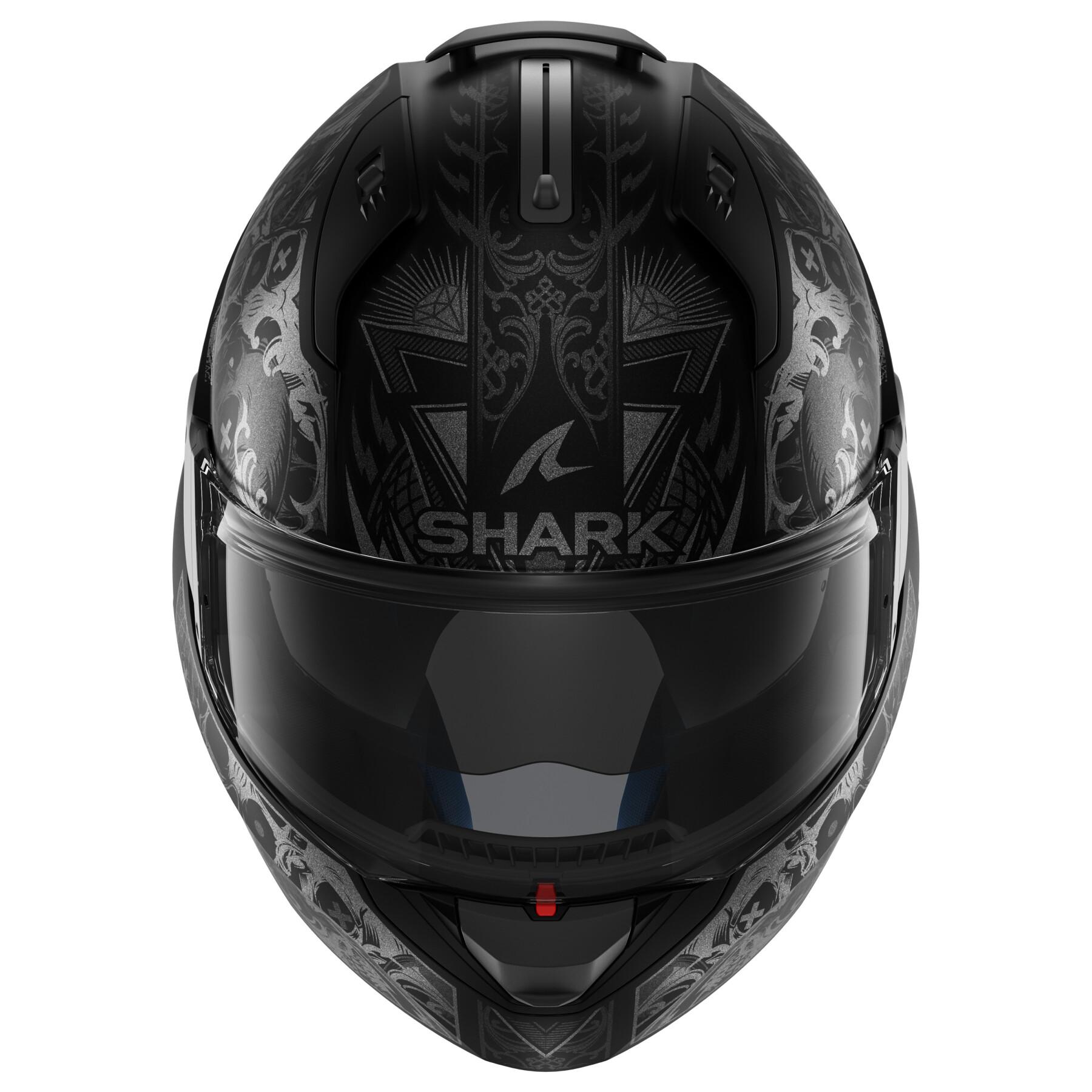 Capacete de motociclista de rosto inteiro Shark Evo Es K-Rozen Mat Black Anthracite Anthracite