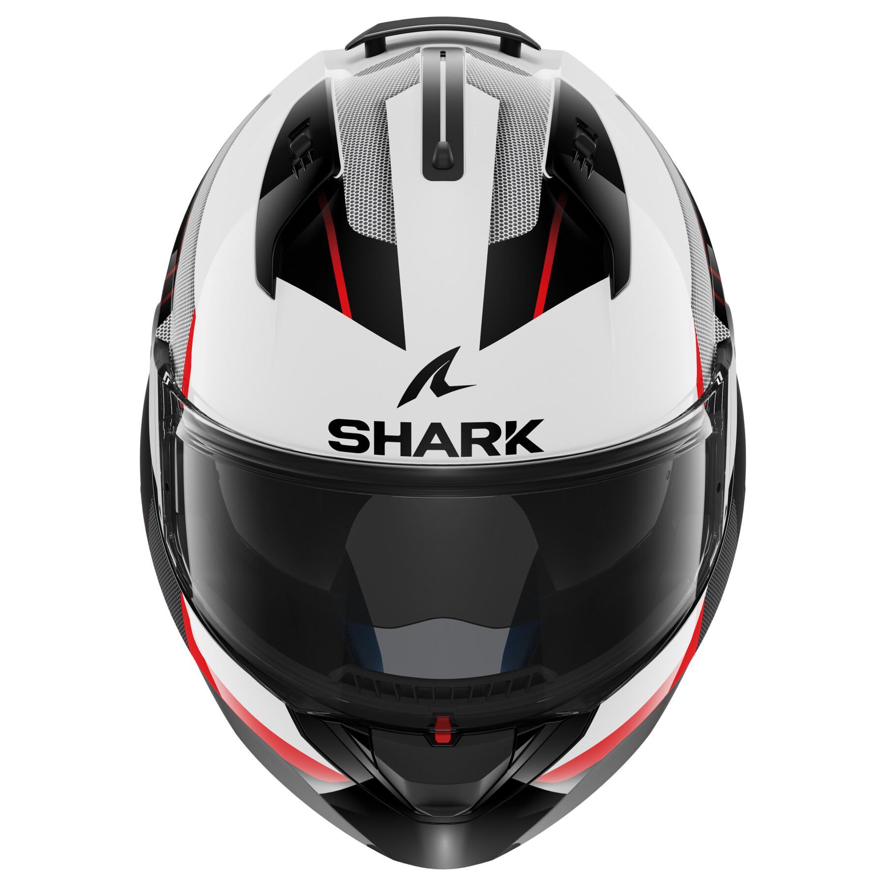 Capacete de motocicleta modular Shark Evo Es Kryd White Black Red