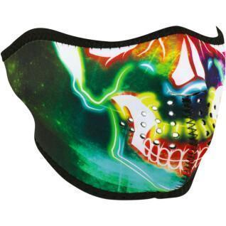 Motos balaclava Zan Headgear half face neon skull