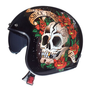 Capacete a jato MT Helmets Le Mans 2 SV Skull & Roses A1