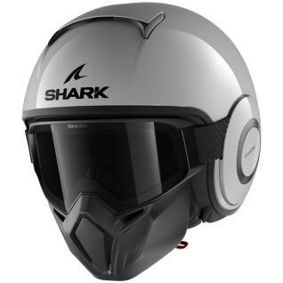 Capacete de motocicleta jet Shark Street Drak Blank Gun Silver